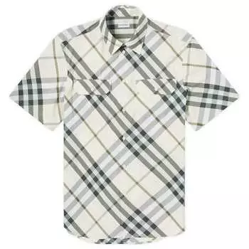 Рубашка с коротким рукавом Burberry Short Sleeve Check Shirt, цвет Alabaster Check