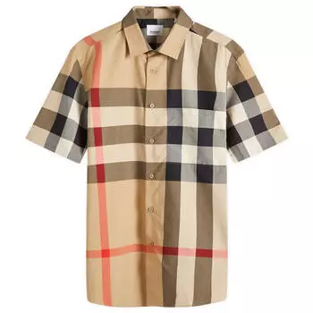 Рубашка с коротким рукавом Burberry Summerton Short Sleeve Check Shirt, цвет Archive Beige Ip Check