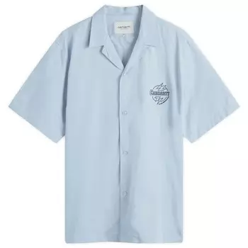 Рубашка с коротким рукавом Carhartt Wip Blaze Short Sleeve Shirt, цвет Misty Sky & Black