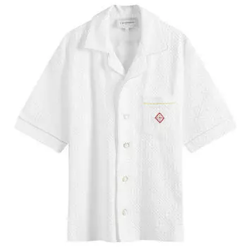 Рубашка с коротким рукавом Casablanca Monogram Towelling Short Sleeve Shirt, белый