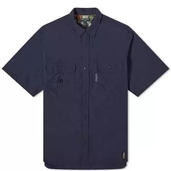 Рубашка с коротким рукавом Comme Des Garons Homme Nylon Double Pocket Short Sleeve Shi, темно-синий