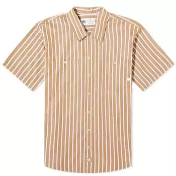 Рубашка с коротким рукавом Dickies Poplin Short Sleeve Service Shirt, цвет Tan & White Service Stripe