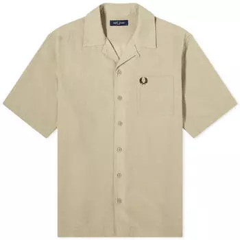 Рубашка с коротким рукавом Fred Perry Textured Vacation Shirt, цвет Warm Grey