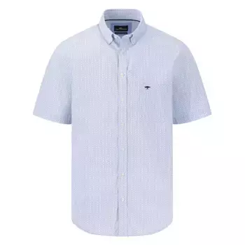 Рубашка с коротким рукавом Fynch Hatton Minimal Poplin Print, синий