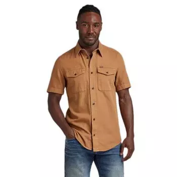 Рубашка с коротким рукавом G-Star Marine Service Slim Fit, коричневый