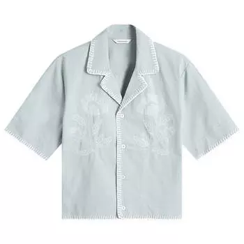 Рубашка с коротким рукавом Holzweiler Gorti Cropped Embroidered Shirt, цвет Lt. Blue