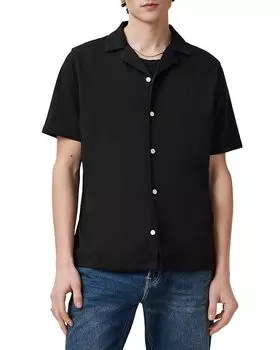 Рубашка с коротким рукавом Hudson на пуговицах ALLSAINTS, черный