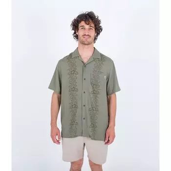 Рубашка с коротким рукавом Hurley Linen Rincon Camp, зеленый
