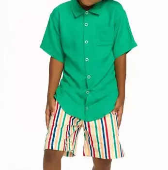 Рубашка с коротким рукавом и карманами темно-мятного цвета Chaser