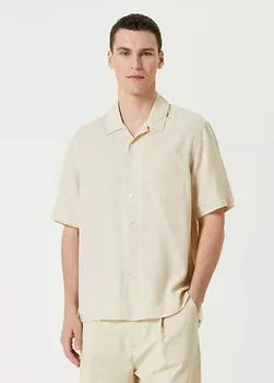 Рубашка с коротким рукавом и логотипом Les Benjamins, бежевый