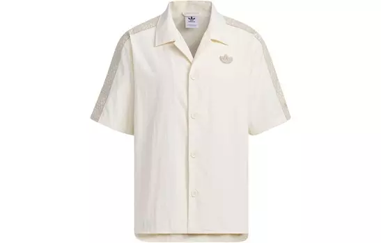 Рубашка с коротким рукавом и логотипом Monogram, белая Adidas Originals, цвет Wonder White
