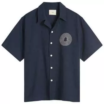 Рубашка с коротким рукавом и мягким воротником Folk, синий