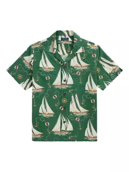 Рубашка с коротким рукавом и принтом парусника Polo Ralph Lauren, зеленый