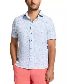 Рубашка с коротким рукавом и принтом Riptide на пуговицах Robert Graham, синий
