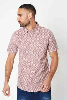 Рубашка с коротким рукавом и принтом ромбовидной плитки Burton, красный