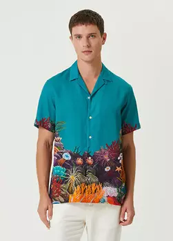 Рубашка с коротким рукавом и узором на морскую тематику Scotch & Soda, синий