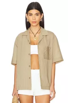 Рубашка с коротким рукавом и вертикальными полосками Wao, черный