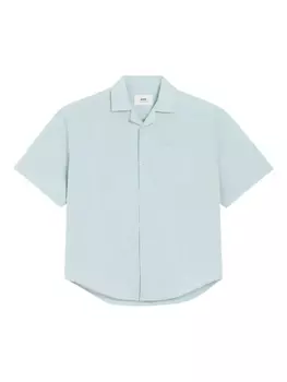 Рубашка с коротким рукавом и застежкой на пуговицы AMI Paris, синий