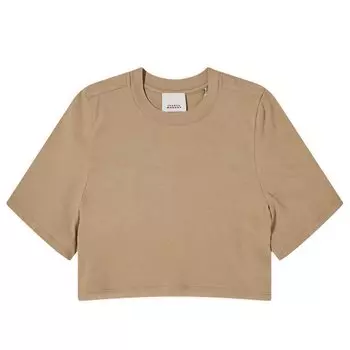 Рубашка с коротким рукавом Isabel Marant Zaely Cropped Tshirt, хаки