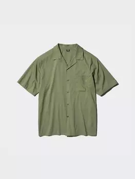 Рубашка с коротким рукавом из смеси модала и хлопка Uniqlo, цвет 56