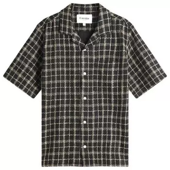 Рубашка с коротким рукавом из волнистого льна Corridor, черный