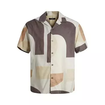 Рубашка с коротким рукавом Jack & Jones Blacarnaby Print Resort, бежевый
