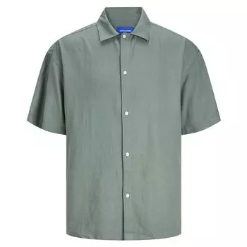 Рубашка с коротким рукавом Jack & Jones Faro Linen Oversized, зеленый
