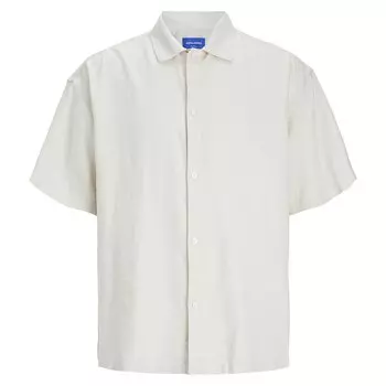 Рубашка с коротким рукавом Jack & Jones Faro Linen Oversized, бежевый