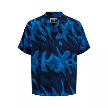 Рубашка с коротким рукавом Jack & Jones Jeff Digital Aop Resort, синий