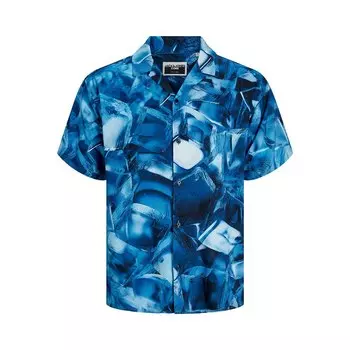 Рубашка с коротким рукавом Jack & Jones Jeff Digital Aop Resort, синий