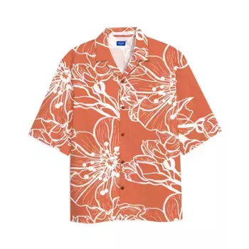 Рубашка с коротким рукавом Jack & Jones Jeff Gallery Aop Resort, оранжевый