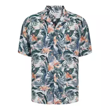 Рубашка с коротким рукавом Jack & Jones Jeff Tropical Aop Resort, белый