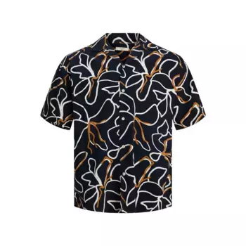 Рубашка с коротким рукавом Jack & Jones Ladrew Print Resort, синий