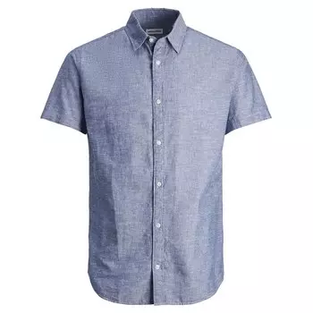 Рубашка с коротким рукавом Jack & Jones Linen, синий