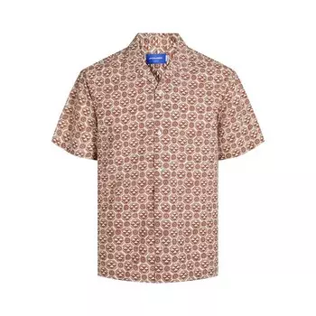 Рубашка с коротким рукавом Jack & Jones Luke Seersucker Resort, бежевый