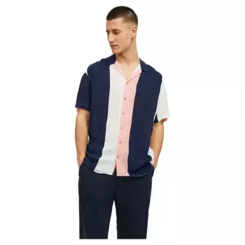 Рубашка с коротким рукавом Jack & Jones Malibu Resort Stripe, синий