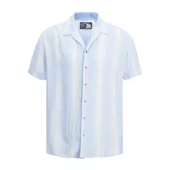 Рубашка с коротким рукавом Jack & Jones Malibu Resort Stripe, синий