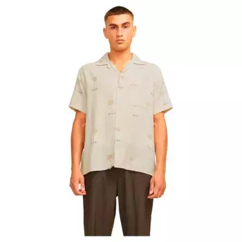 Рубашка с коротким рукавом Jack & Jones Mateo Resort STYD24, бежевый