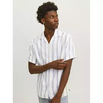 Рубашка с коротким рукавом Jack & Jones Noto Stripe Resort, белый