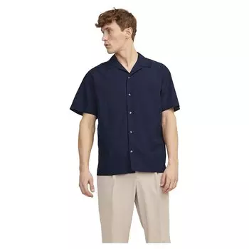 Рубашка с коротким рукавом Jack & Jones Summer Resort Linen, синий