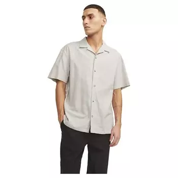 Рубашка с коротким рукавом Jack & Jones Summer Resort Linen, бежевый