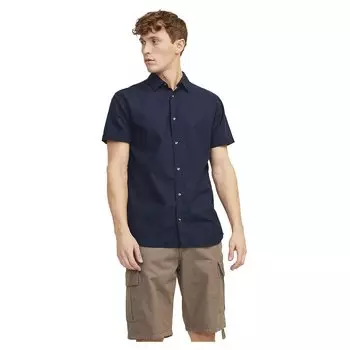 Рубашка с коротким рукавом Jack & Jones Summer Linen, синий