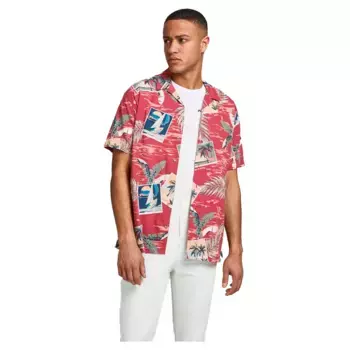 Рубашка с коротким рукавом Jack & Jones Tropicana Resort, красный