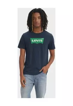 Рубашка с коротким рукавом, круглым вырезом, мужская Levi's, синий