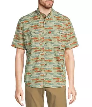 Рубашка с коротким рукавом LL Bean Tropic Wear с рыбным принтом L.L.Bean, мультиколор