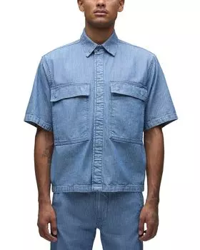Рубашка с коротким рукавом на пуговицах Hudson, синий