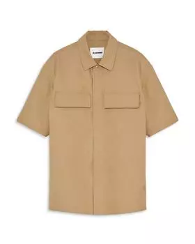 Рубашка с коротким рукавом на пуговицах Jil Sander, коричневый/бежевый