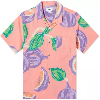 Рубашка с коротким рукавом Obey Figs Vacation Shirt, цвет Shell Pink Multi
