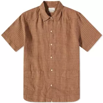 Рубашка с коротким рукавом Oliver Spencer в кубинском стиле, коричневый