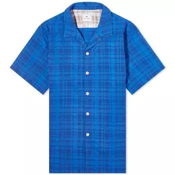 Рубашка с коротким рукавом Paul Smith Check Vacation Shirt, синий